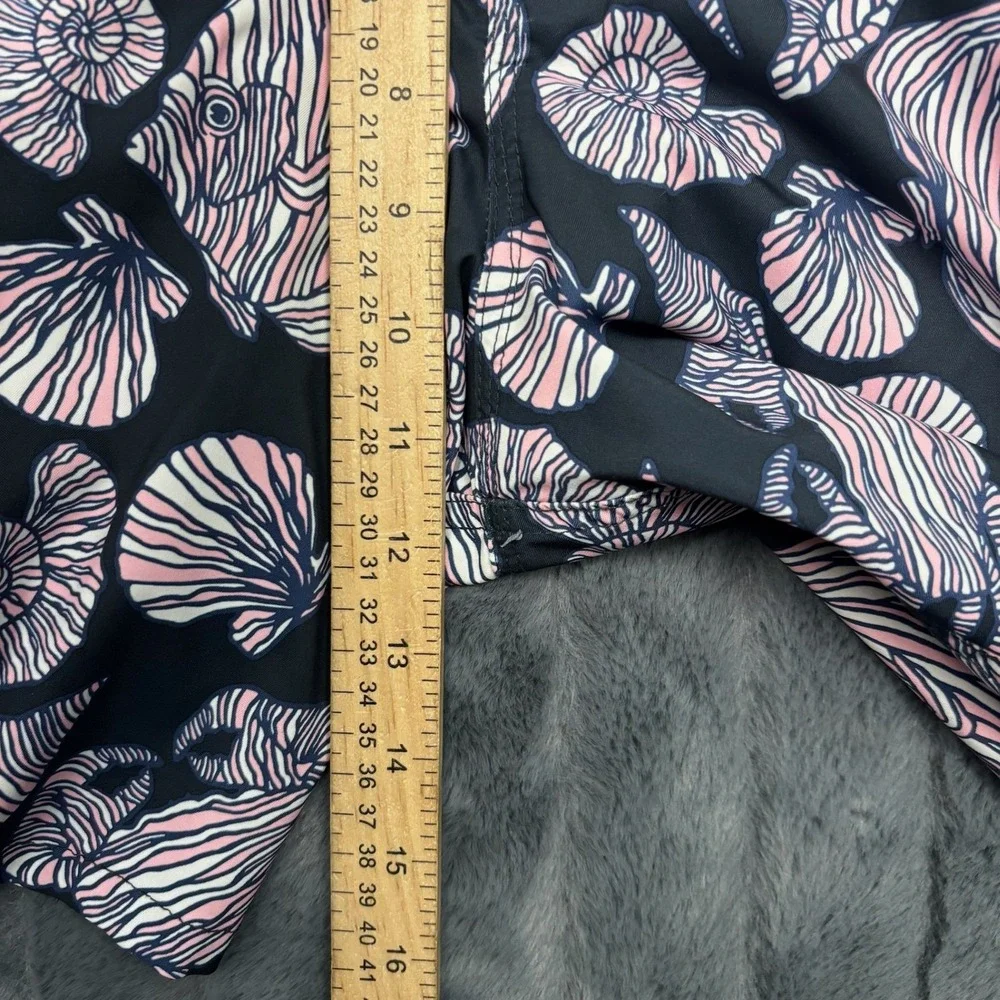 Abercrombie & Fitch Mens Navy Pink Fish Shell Swim Trunks Board Shorts 31